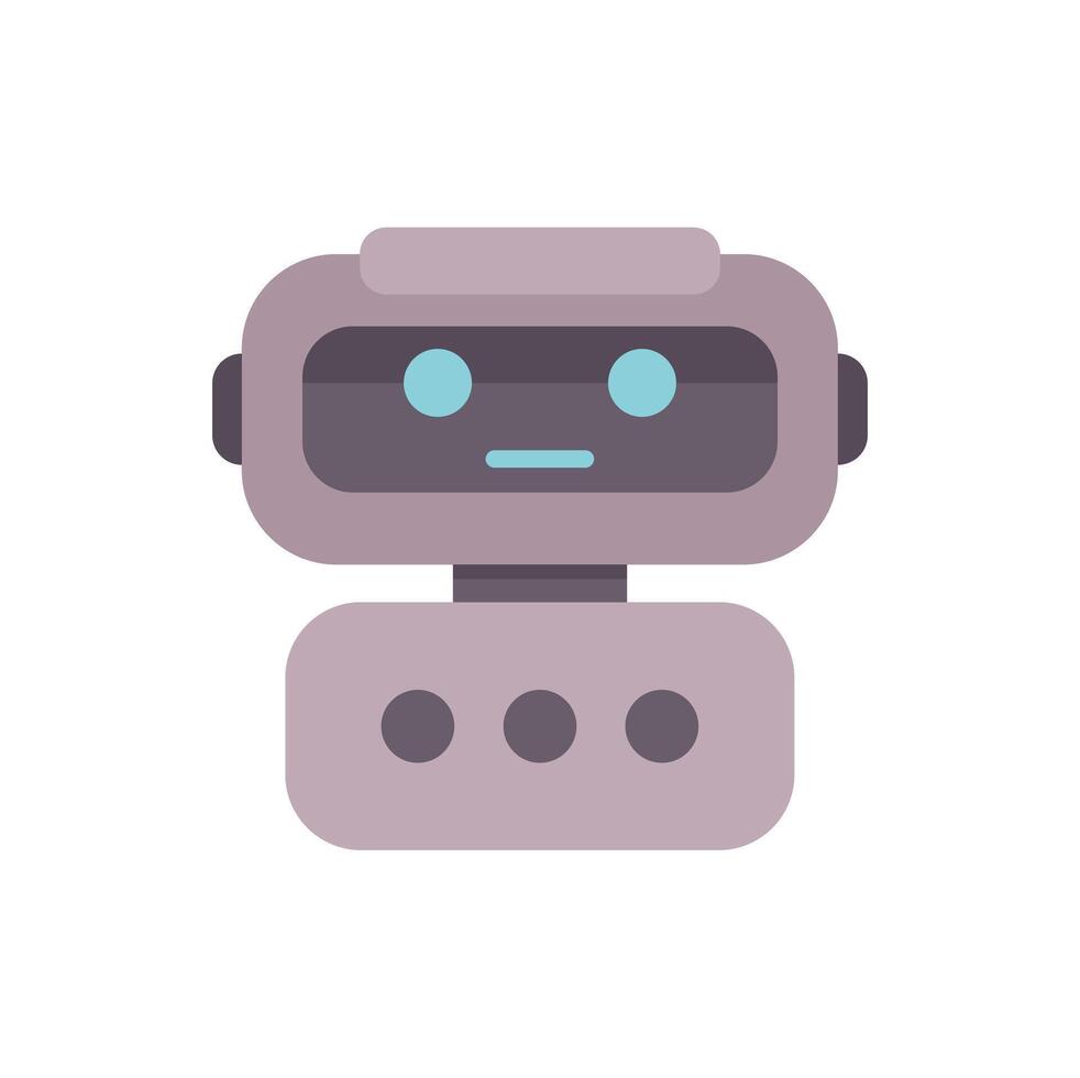 Cute robot looking straight ahead with neutral expression vector