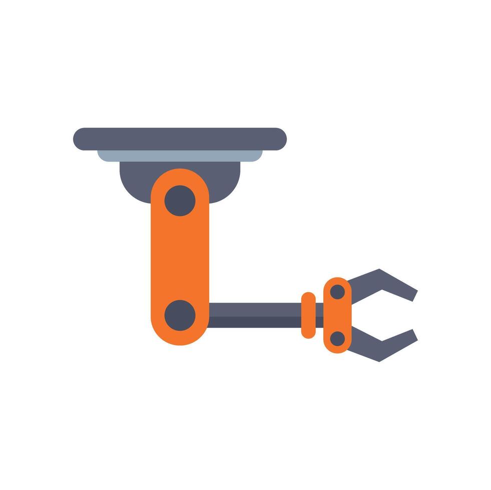 Robotic arm holding something using mechanical hand vector