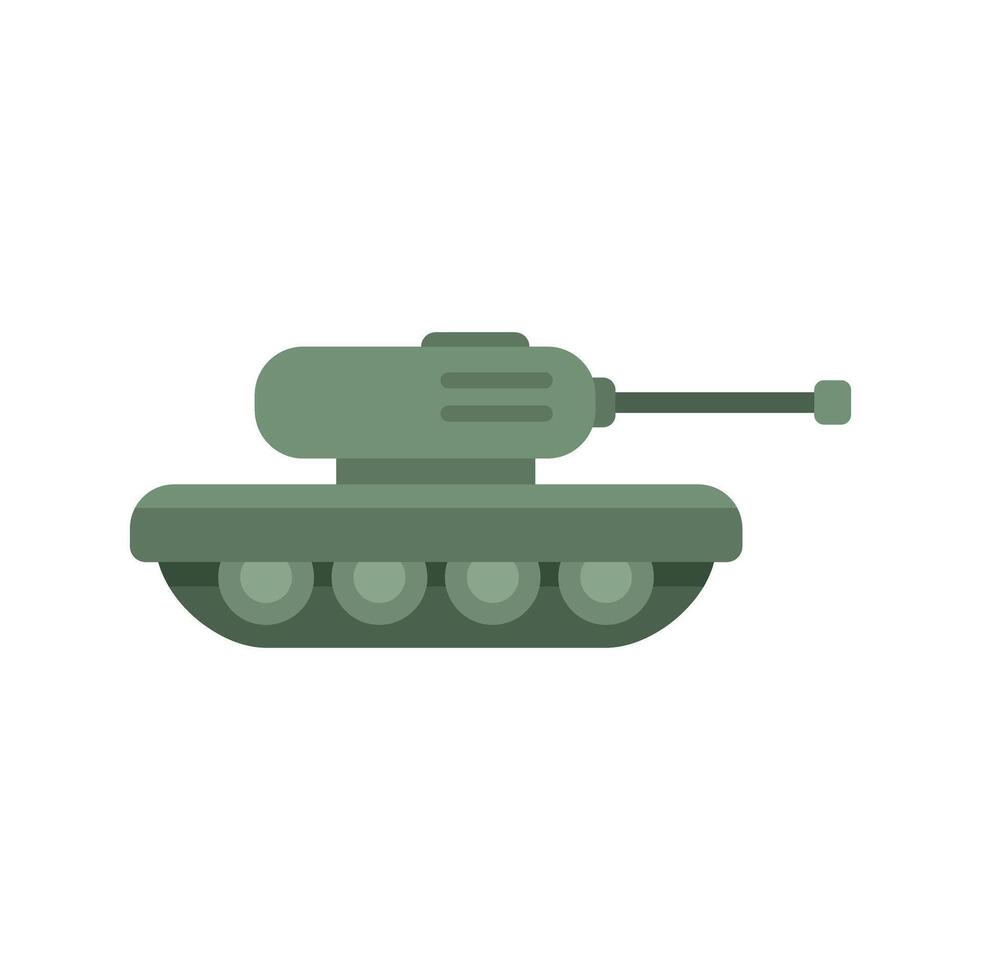 Military tank moving with cannon side view vector