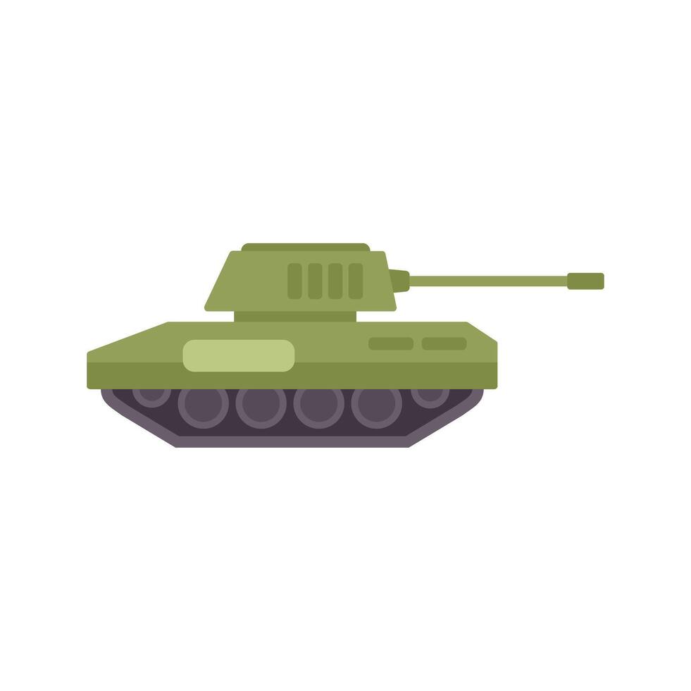 Military tank driving with cannon targeting and shooting vector