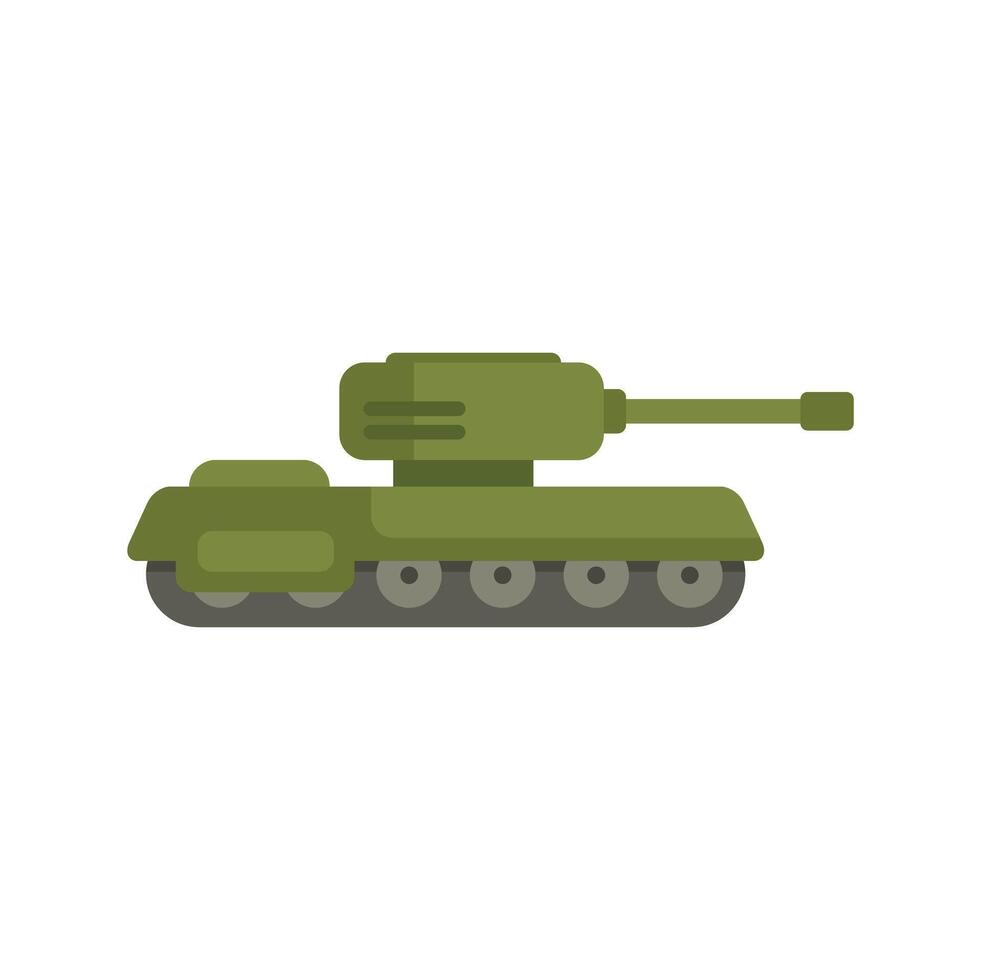 Green military tank pointing its gun to the right side vector