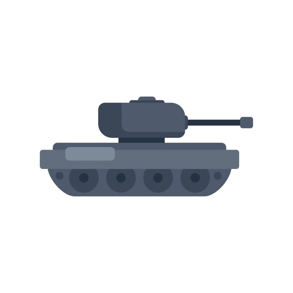 Heavy military tank using caterpillar wheels for movement vector