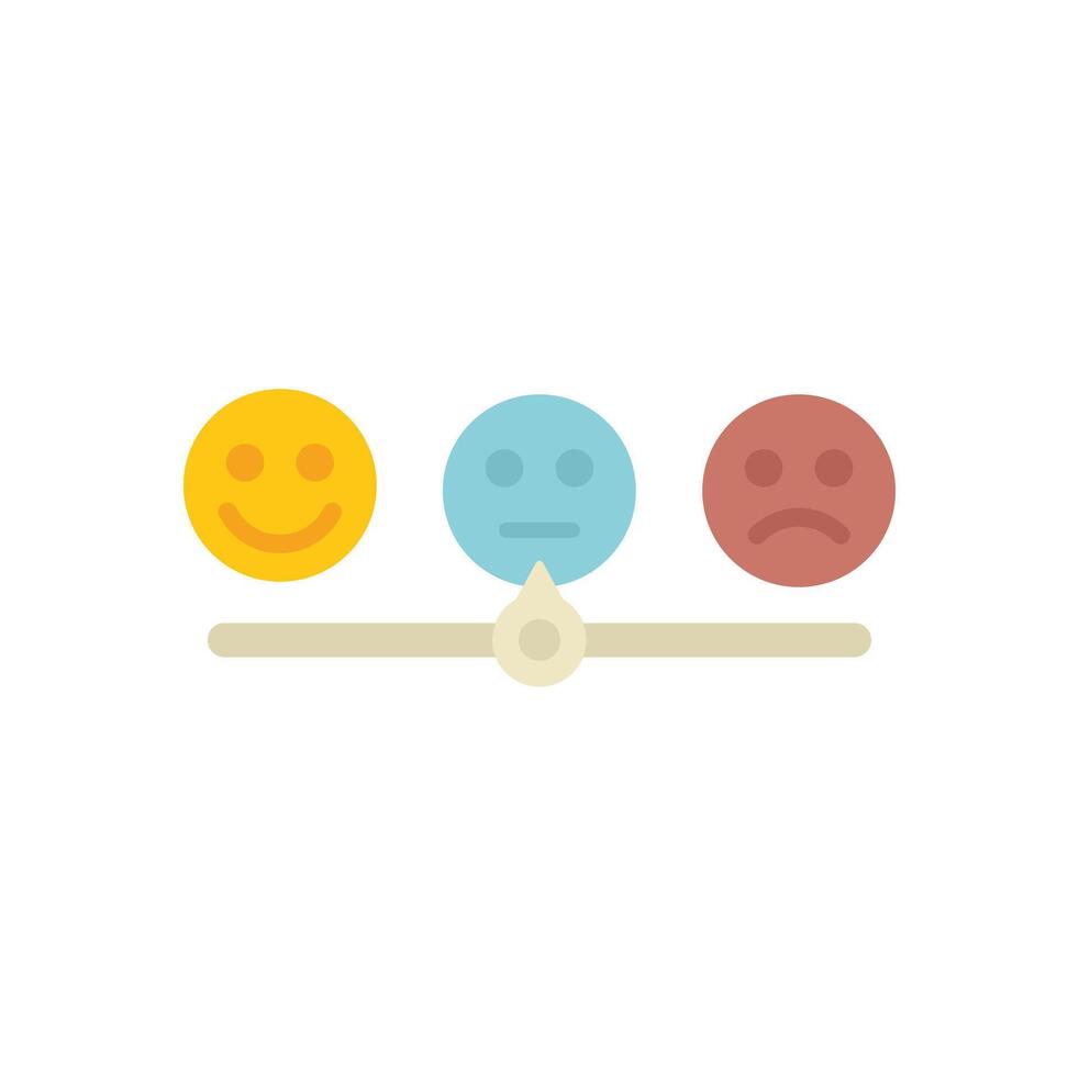Balance scale weighing happy sad and neutral emojis for customer satisfaction concept vector