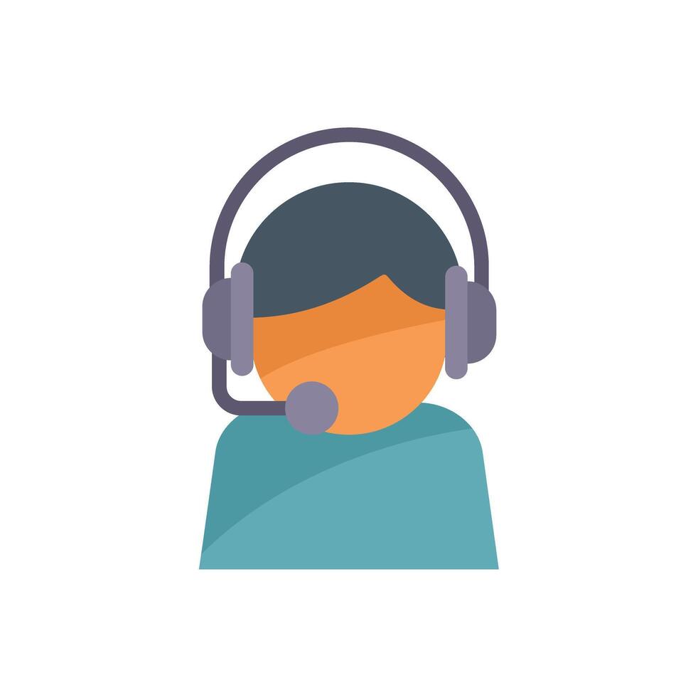 Customer service representative wearing headset assisting clients vector