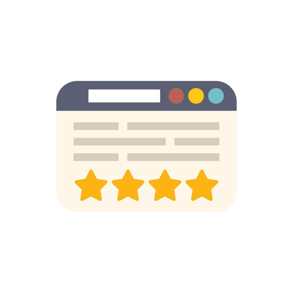 Website page receiving five star rating feedback vector