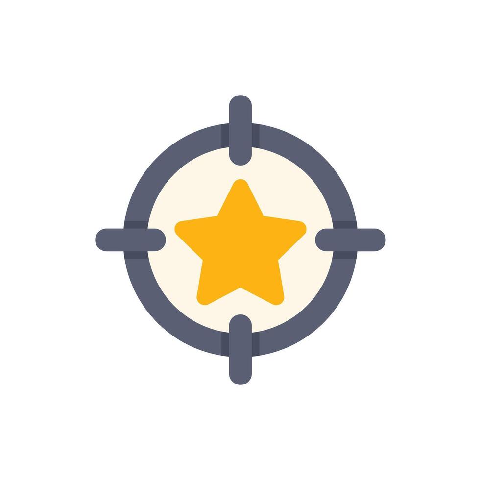Target icon is focusing on a gold star in the center vector