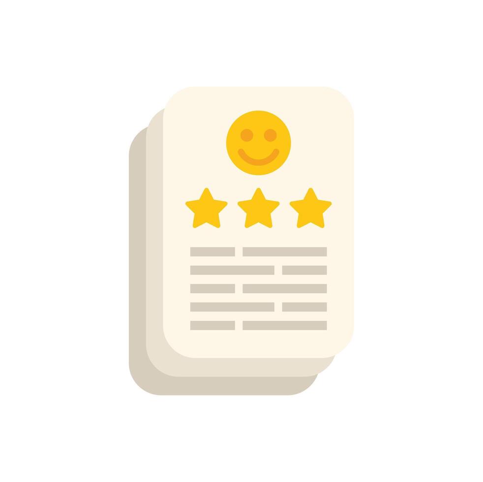 Customer feedback survey showing five star rating and positive emoji vector