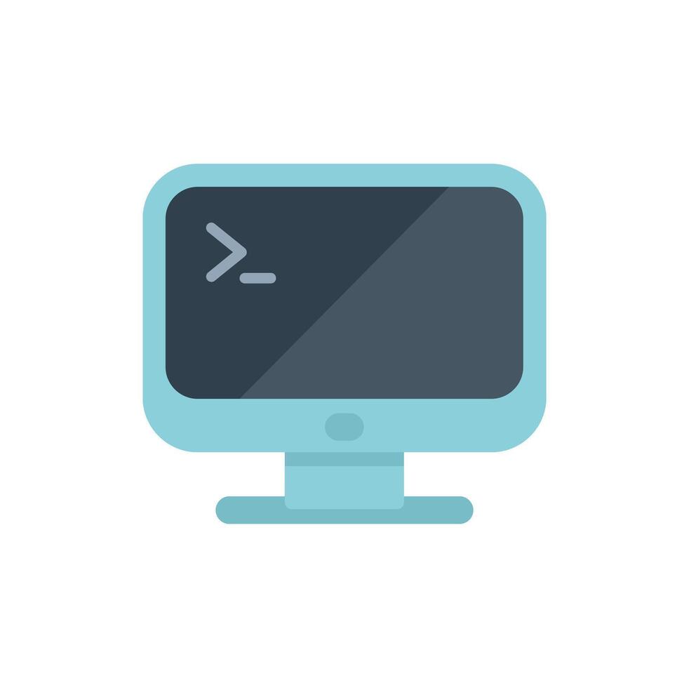Computer monitor displaying command line interface for software development vector