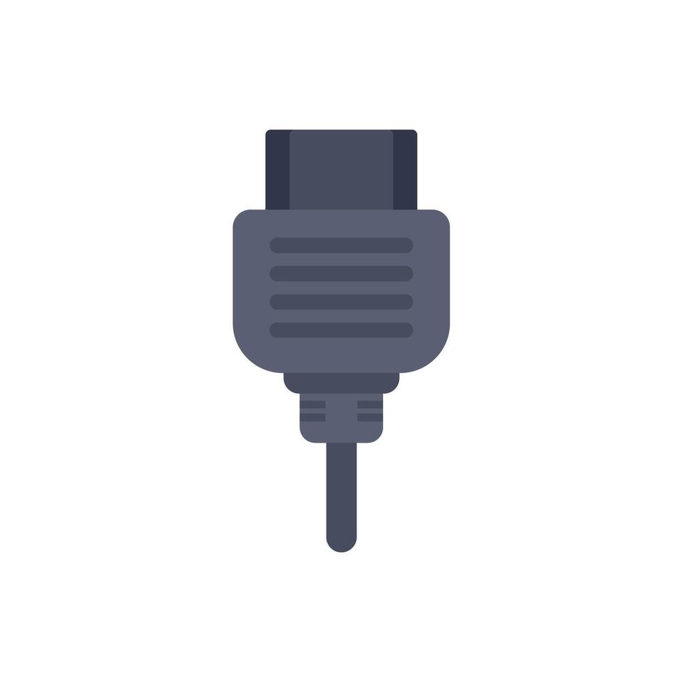 Universal serial bus plug getting plugged into port vector