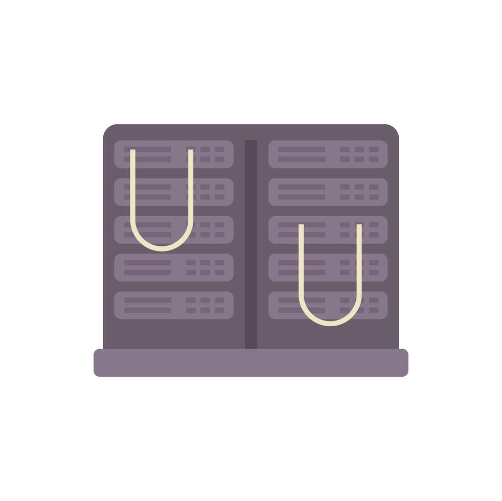 Data center server providing cloud computing services icon vector