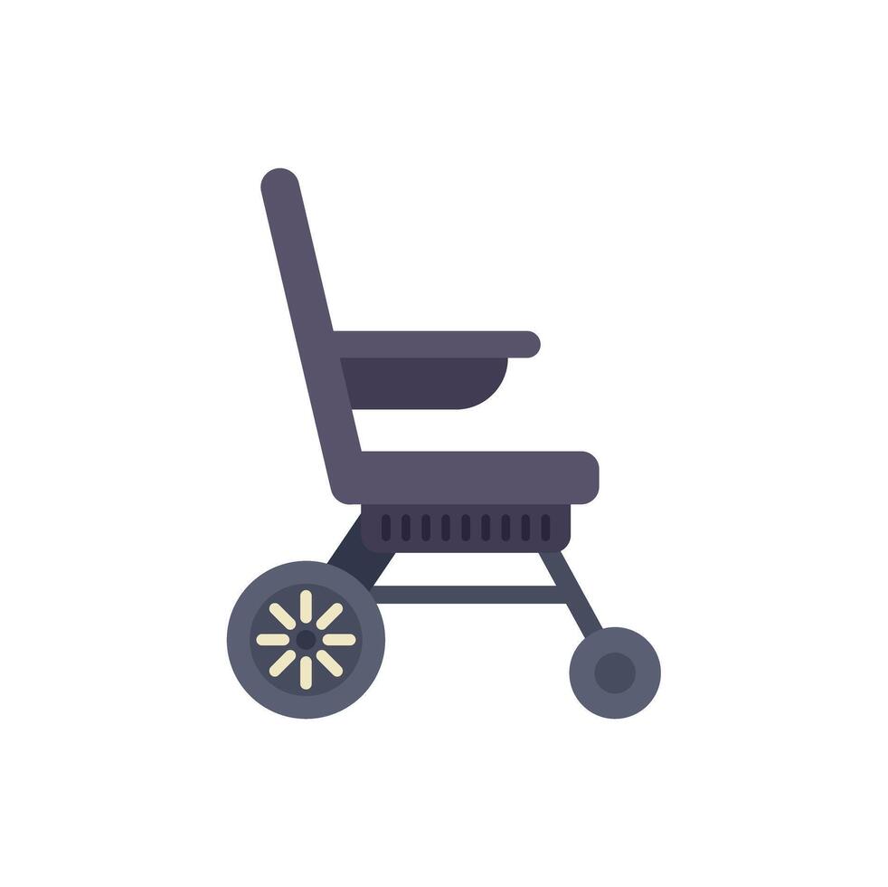 Modern electric wheelchair for disabled people side view vector