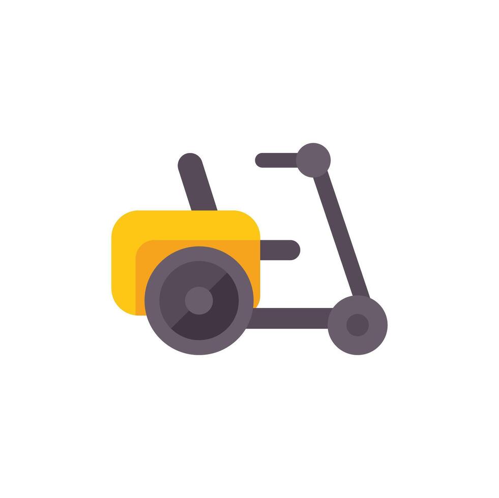 Modern yellow electric scooter standing isolated on white background vector