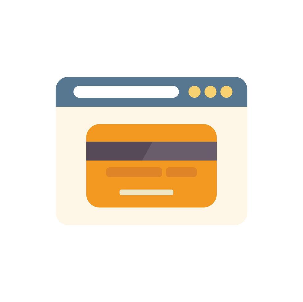 Web browser displaying credit card for online payment vector