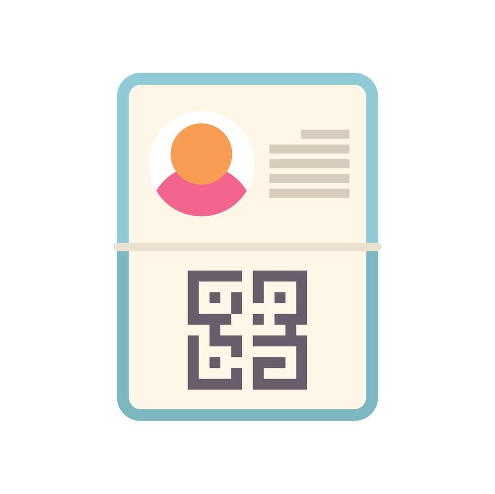 Digital id card showing personal information with qr code vector