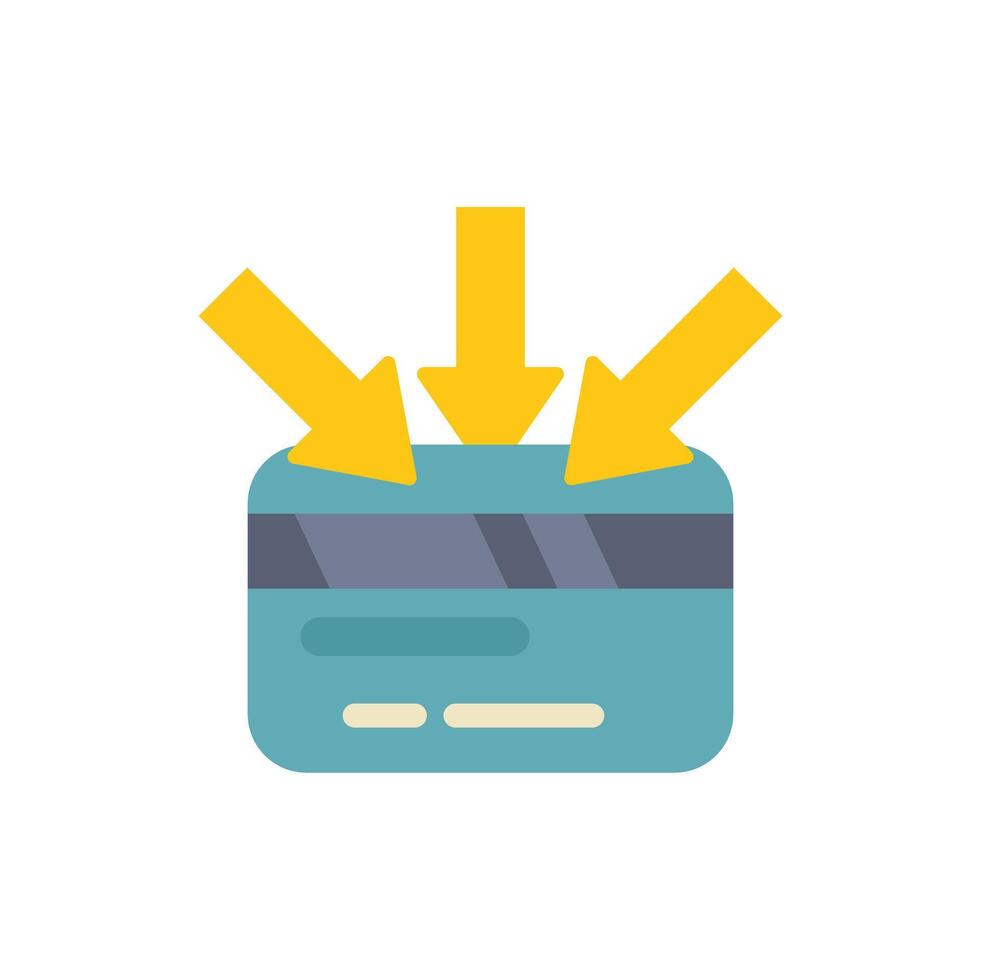 Credit card receiving multiple downward arrows indicating pressure vector