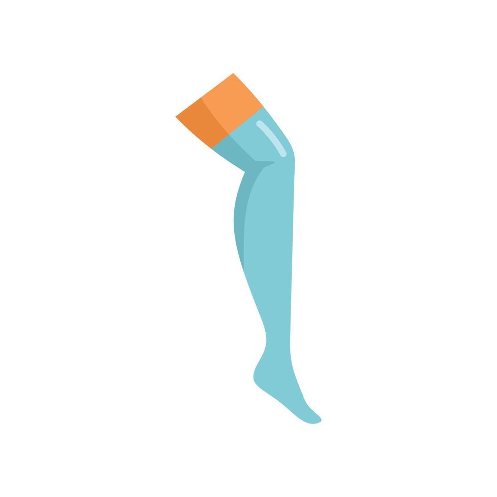 Mannequin leg wearing compression stocking for varicose veins vector