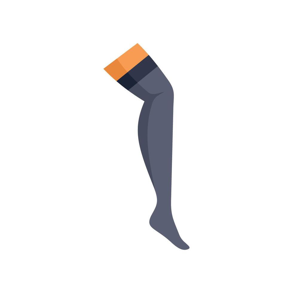 Grey compression stocking for varicose veins treatment vector