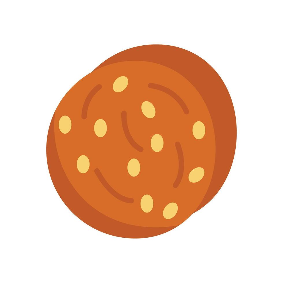 Round loaf of bread with sesame seeds baking icon vector