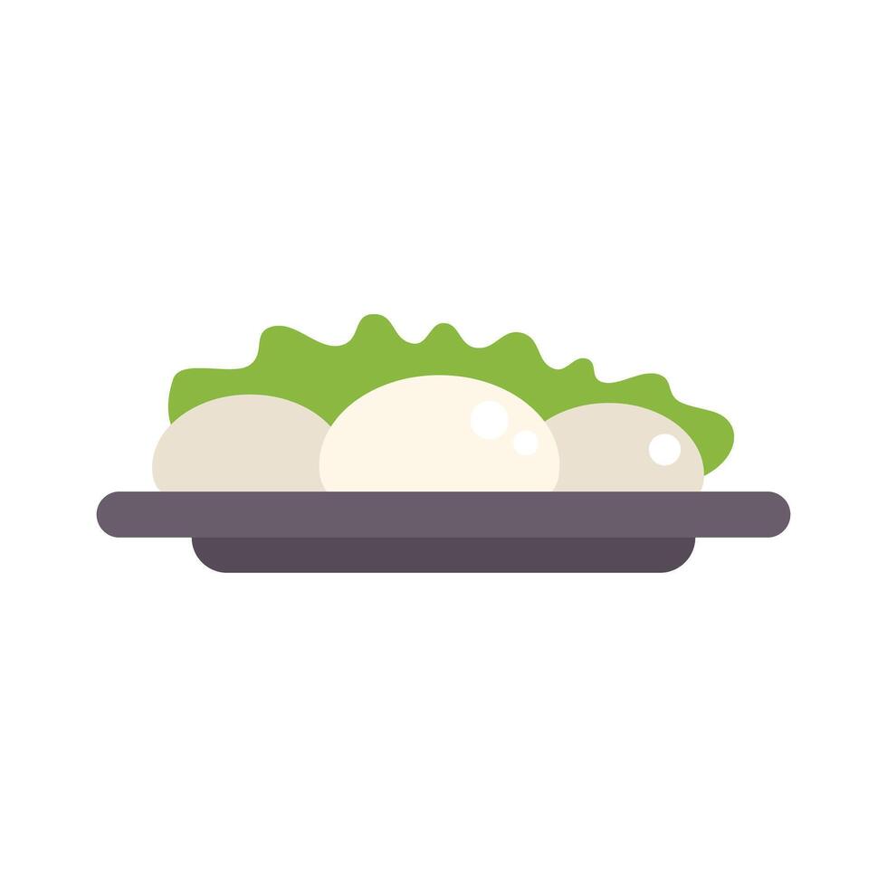 Plate of food being served with garnish illustration vector