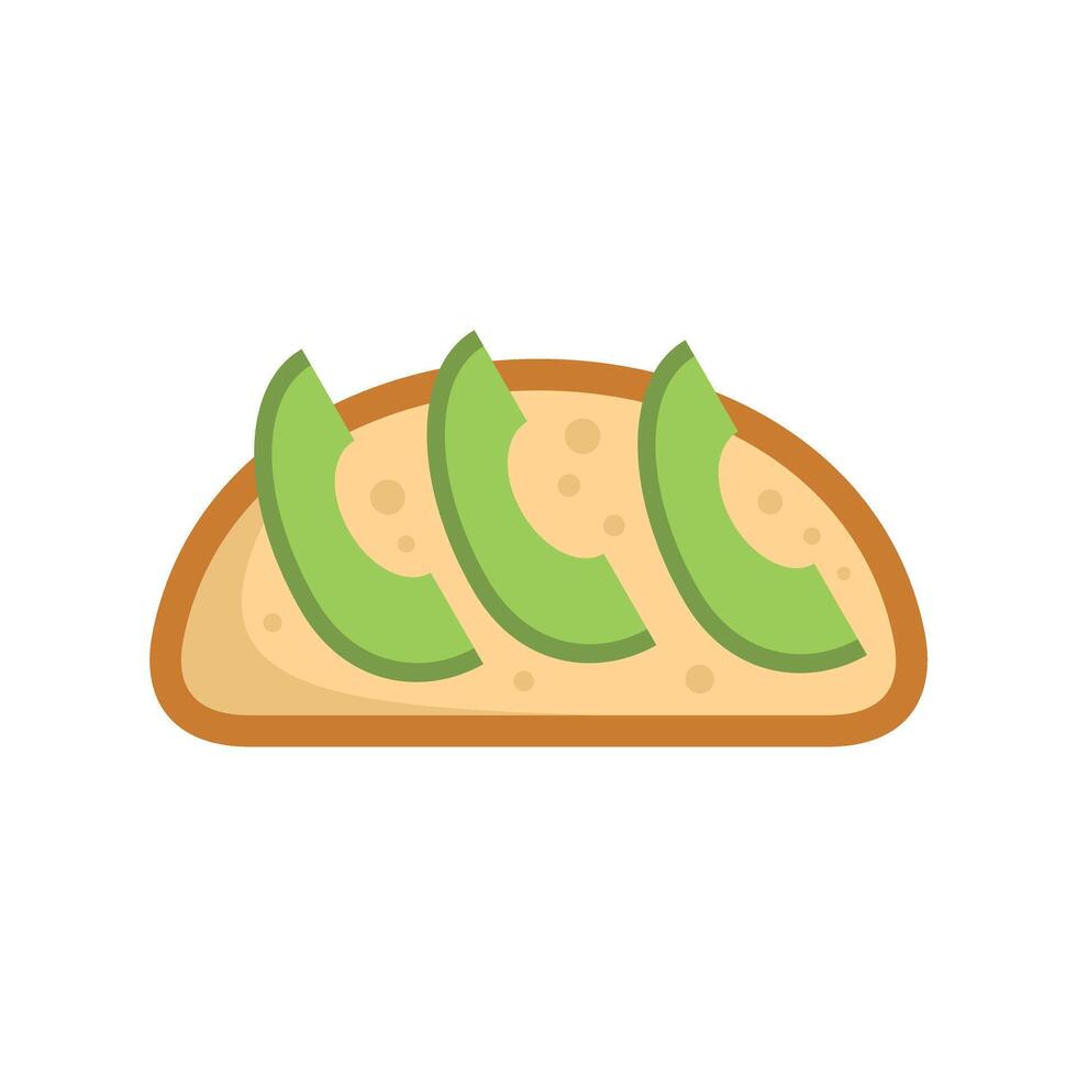 Delicious toast with sliced avocado and sprinkles on top vector