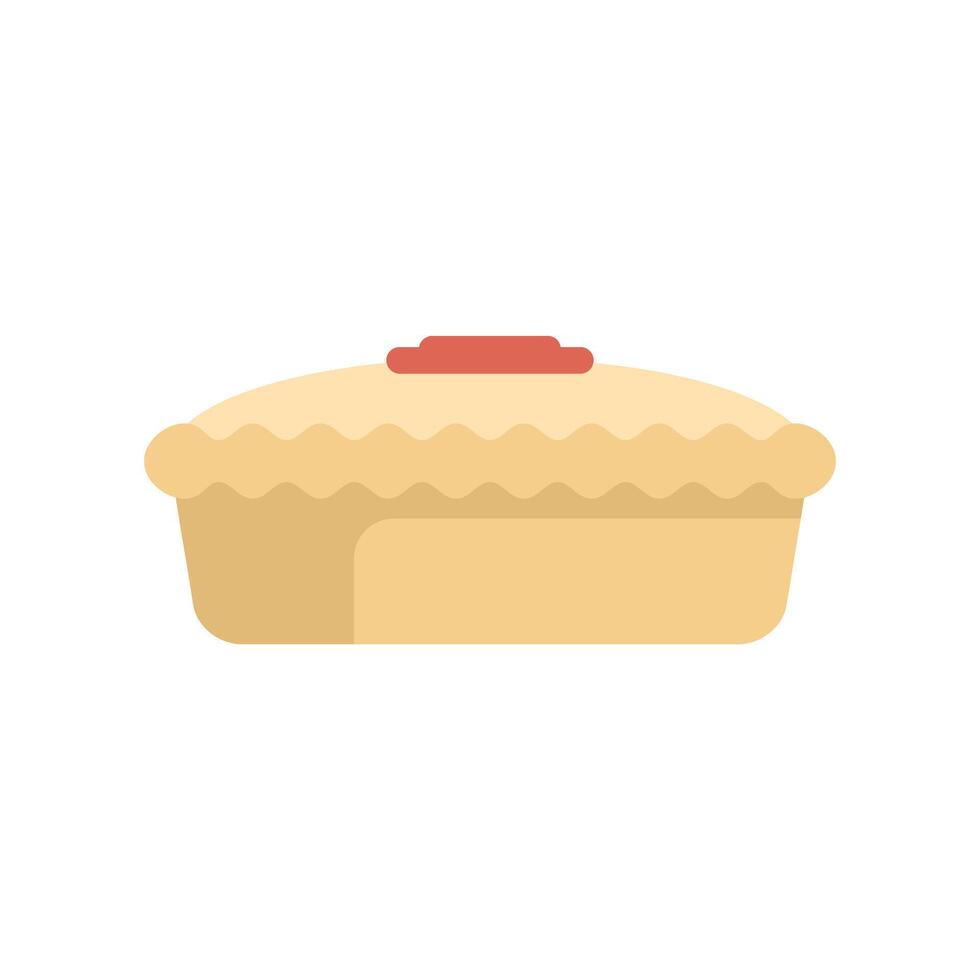 Freshly baked pie with golden brown crust and red filling icon vector