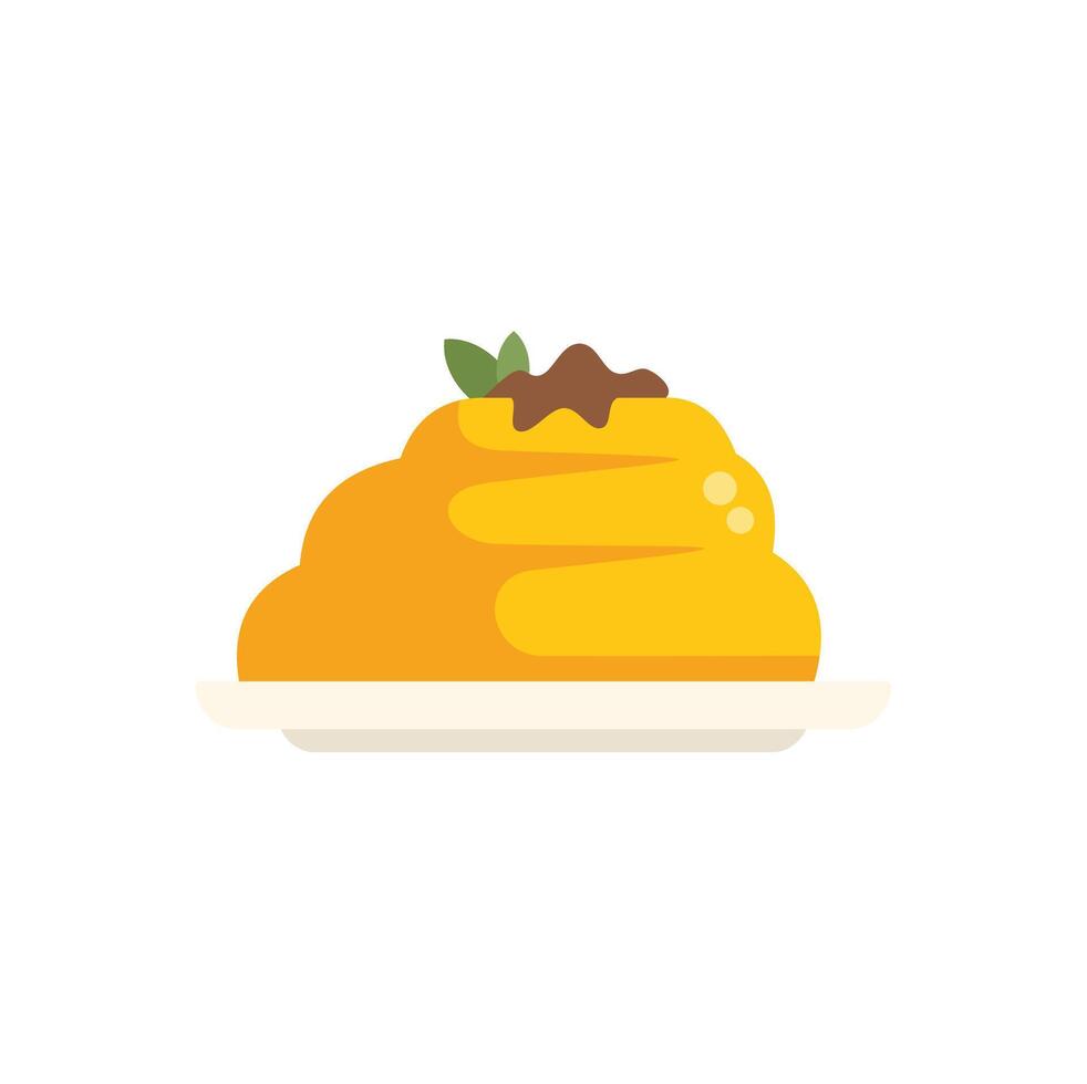 Delicious italian pasta dish served on plate with garnish vector