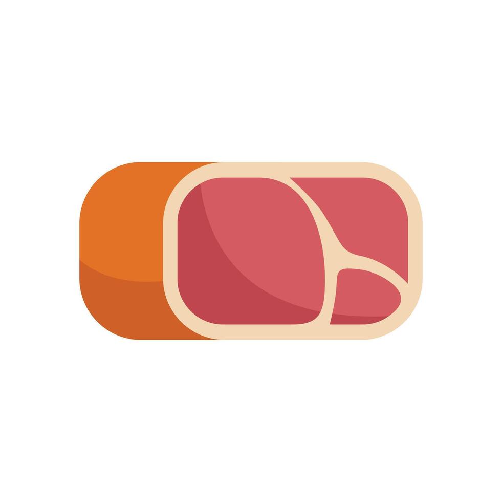 Piece of meat with fat layer is lying and waiting to be cooked vector