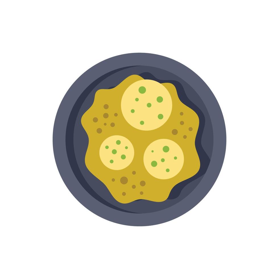 This vector illustration shows a plate of dal, an indian lentil dish