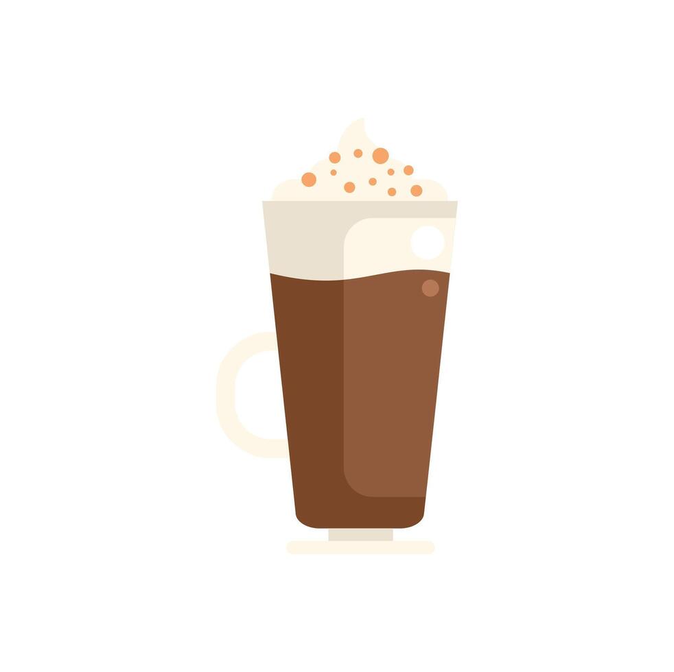 Irish coffee cocktail with whipped cream in tall glass being prepared for celebration vector