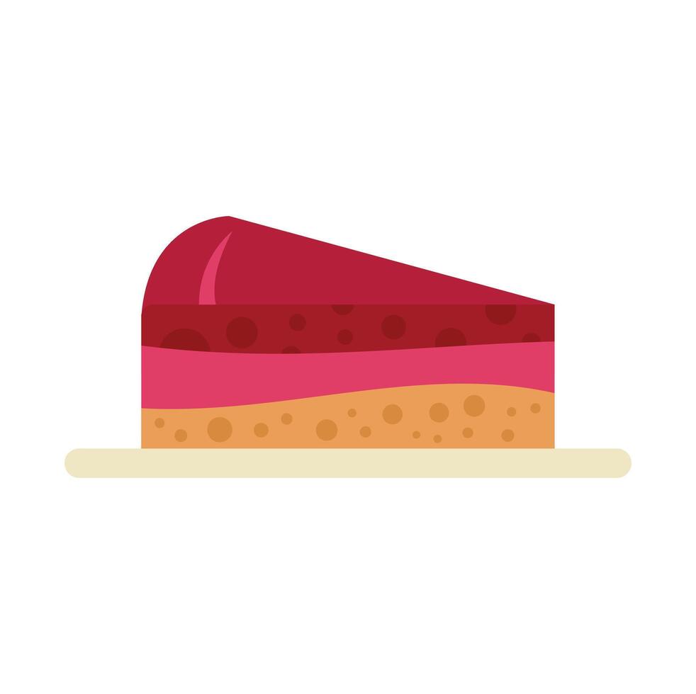 Delicious berry cake slice resting on plate illustration vector