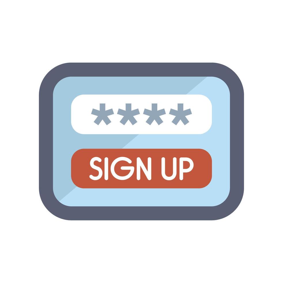 Online registration form with password and sign up button vector