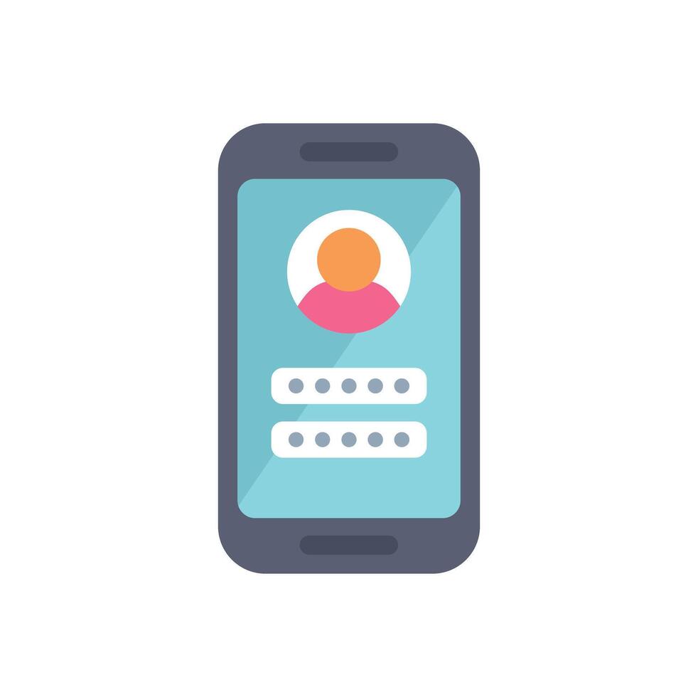 Smartphone displaying user profile and password login screen vector