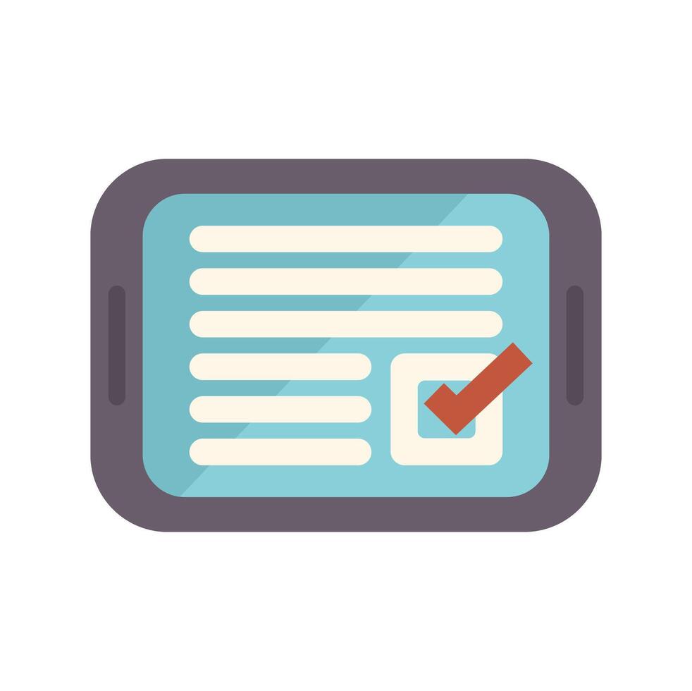 Mobile phone displaying checklist for managing tasks efficiently vector