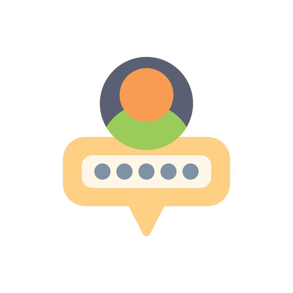 Person entering password using secure login on computer system vector