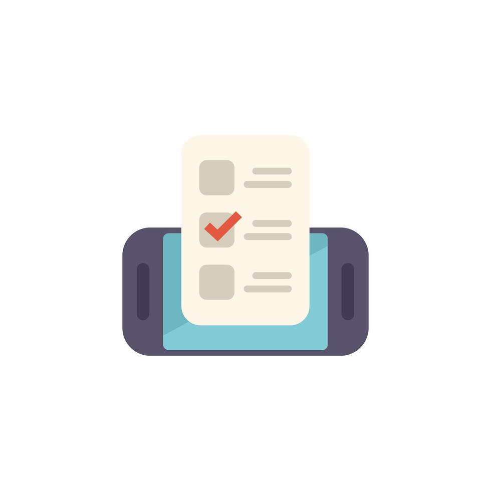 Smartphone displaying online survey for customer feedback vector