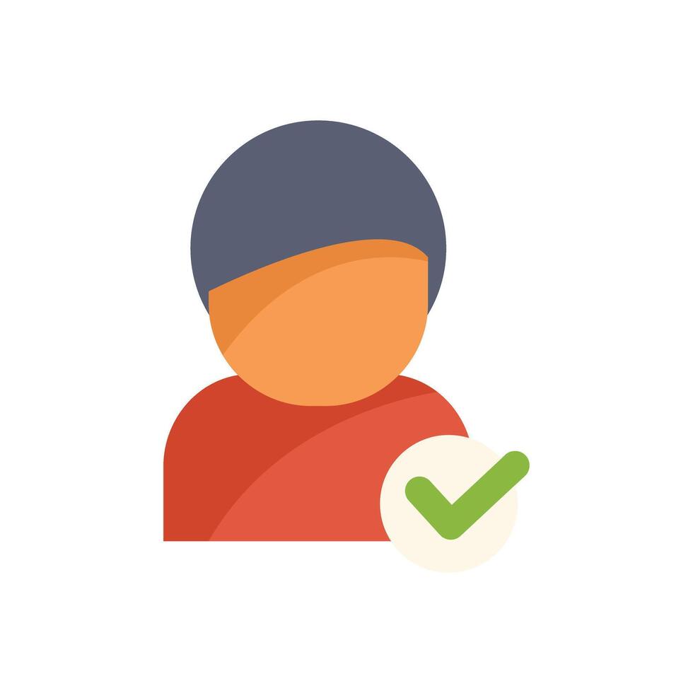 User account getting verified with green checkmark icon vector