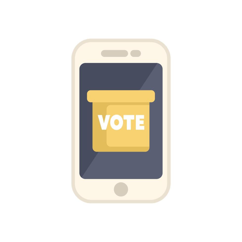 Smartphone showing online voting app with ballot box on screen vector