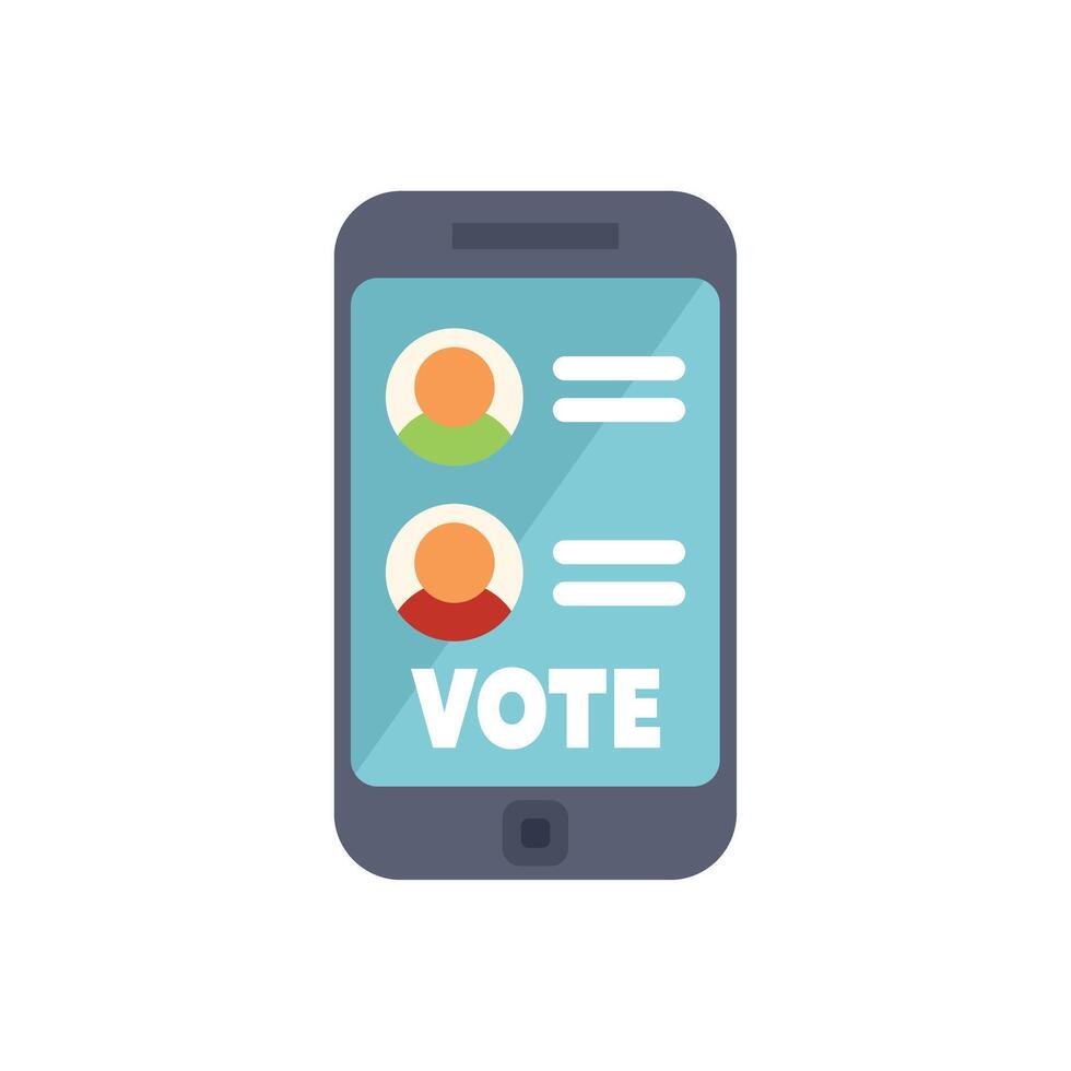 Smartphone showing online voting app with candidates list vector