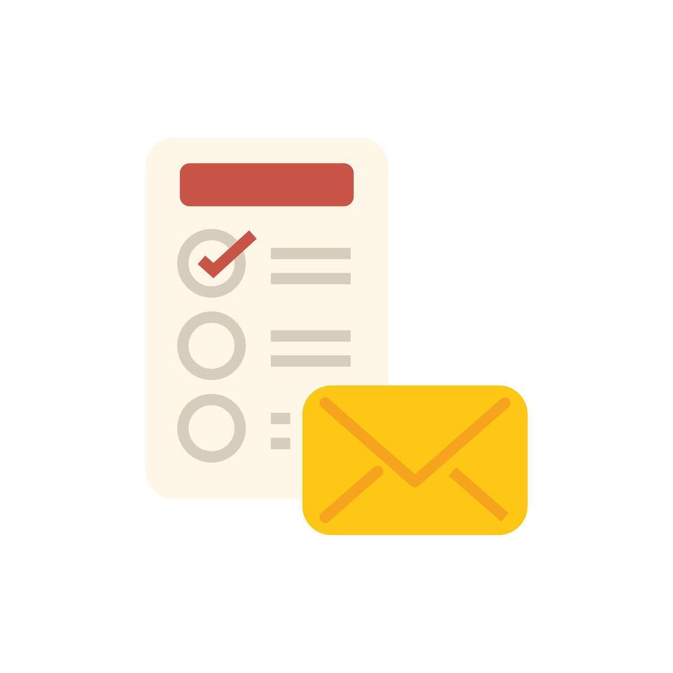 Checklist with check mark and envelope for sending email vector