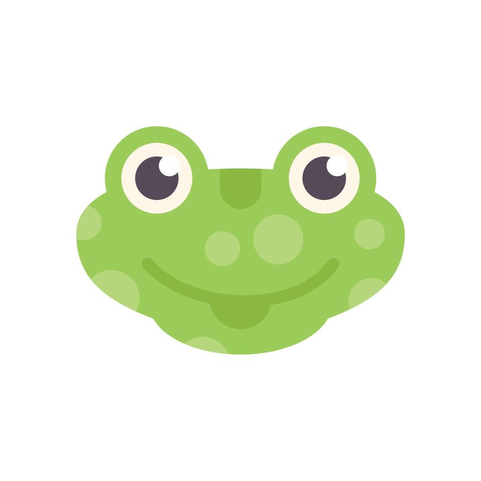 Cute green frog smiling and sticking out tongue vector