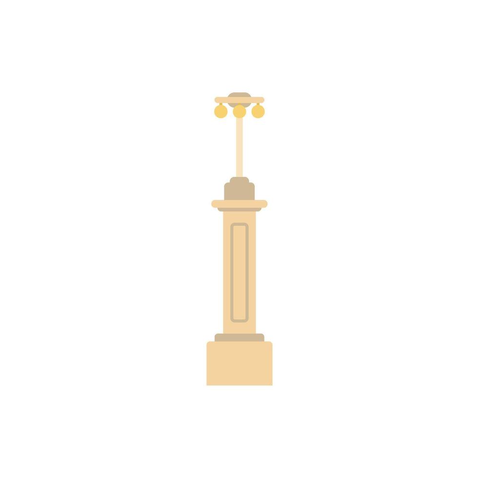 Street lamp standing on a stone pedestal illuminating the surroundings vector