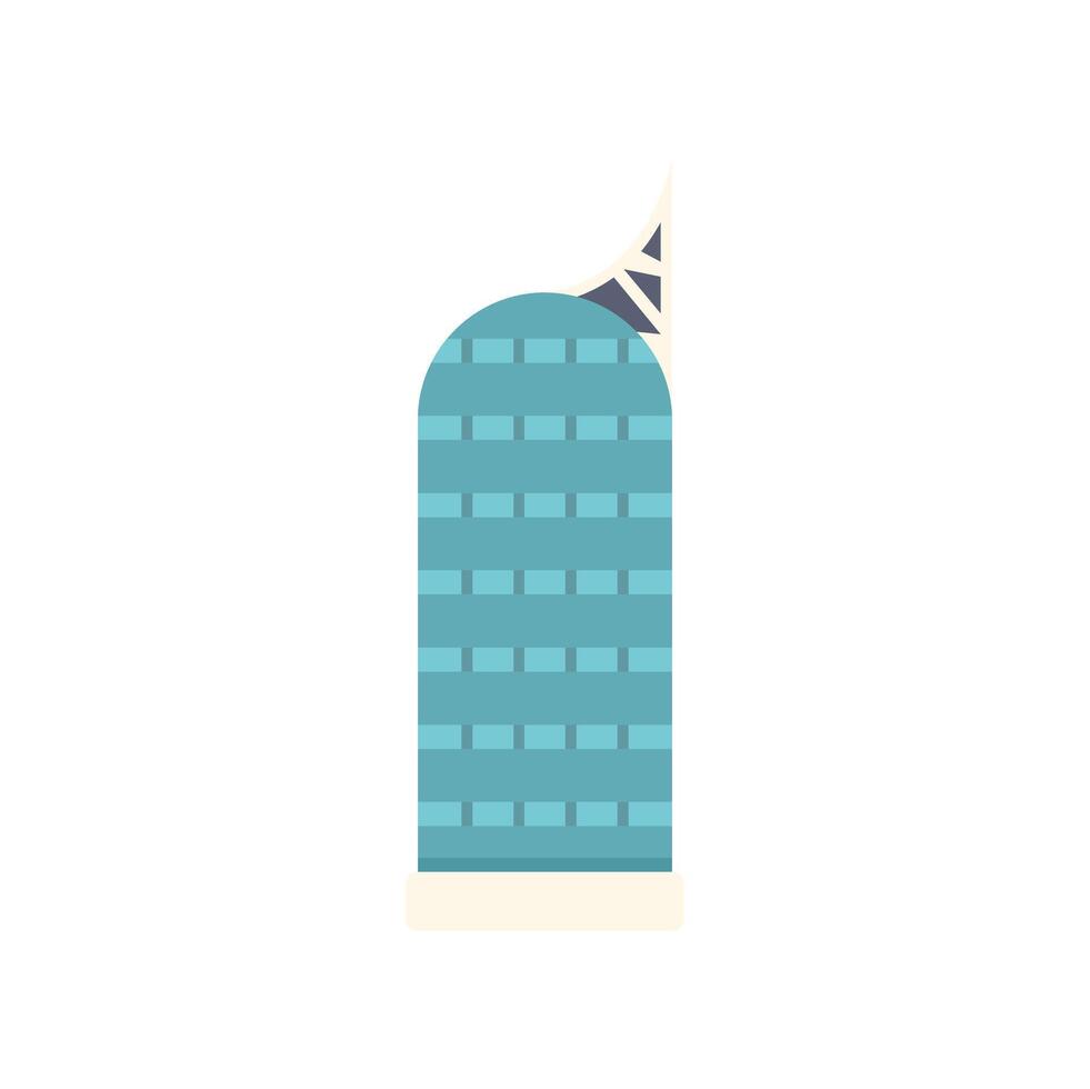 Modern office building skyscraper facade with antenna on top vector