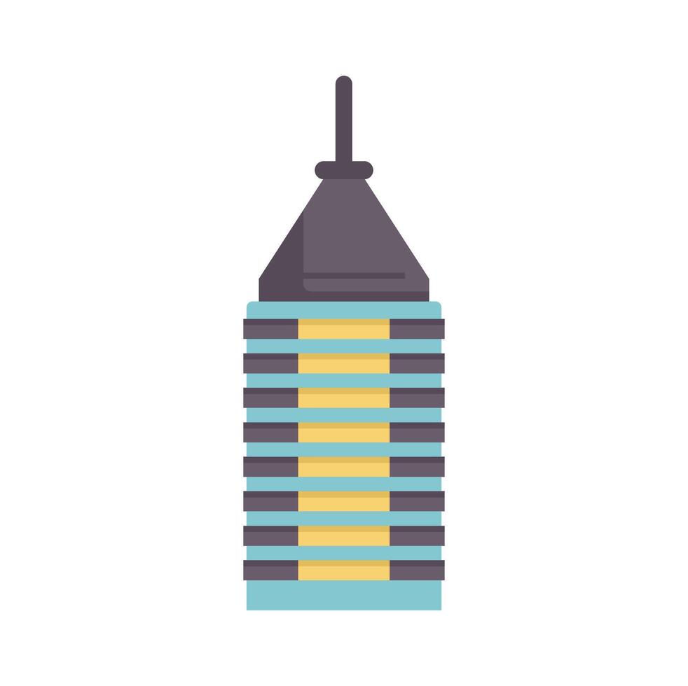 Modern skyscraper building with antenna pointing upwards vector