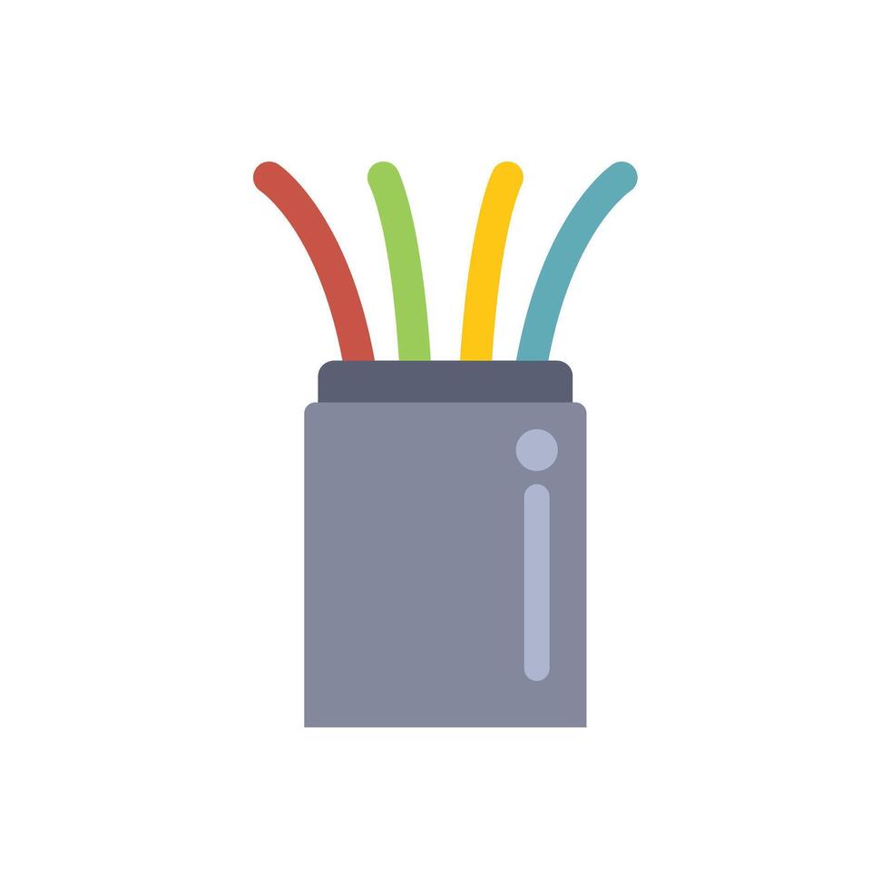 Colorful electrical cable connecting and powering technology vector