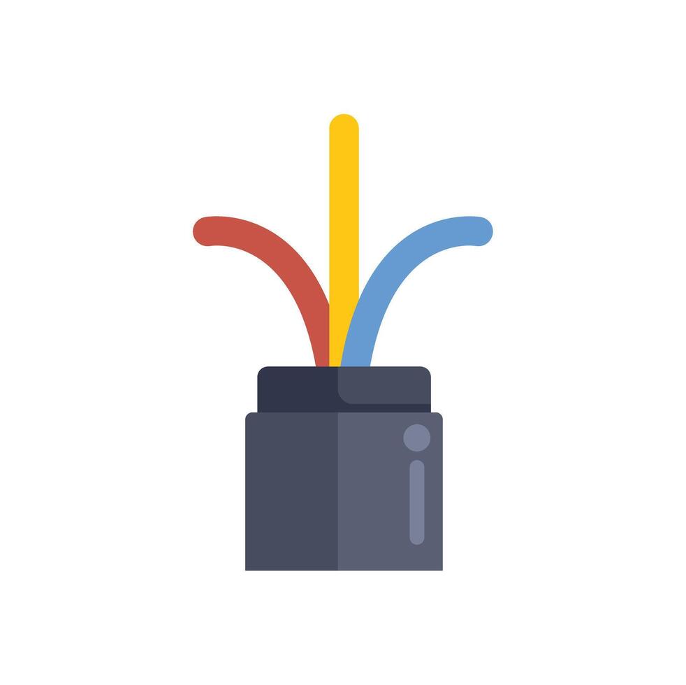 Fiber optic cable transmitting data through wires in colorful icon design vector