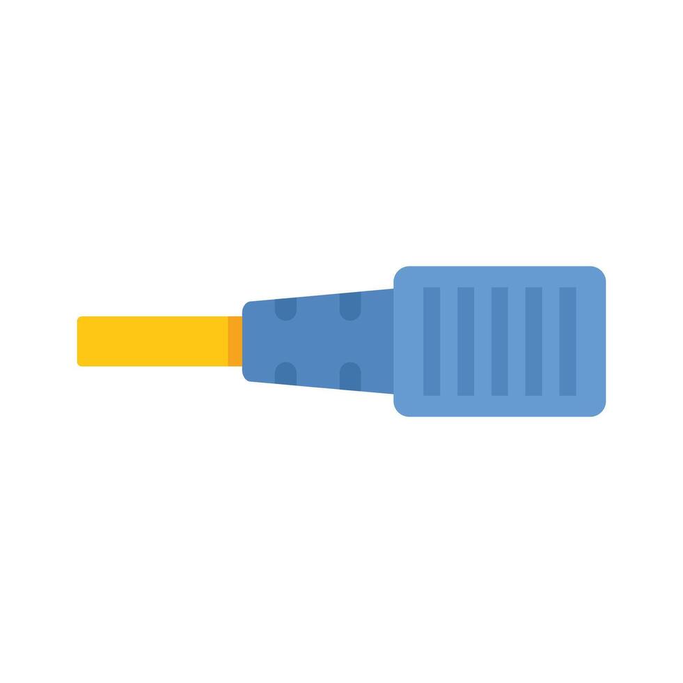 Fiber optic cable connector transferring data through wires vector