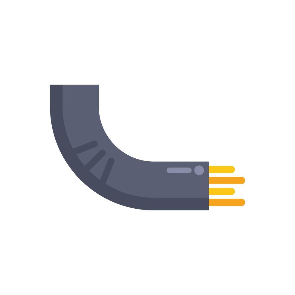 Fiber optic cable forming corner in flat design style vector