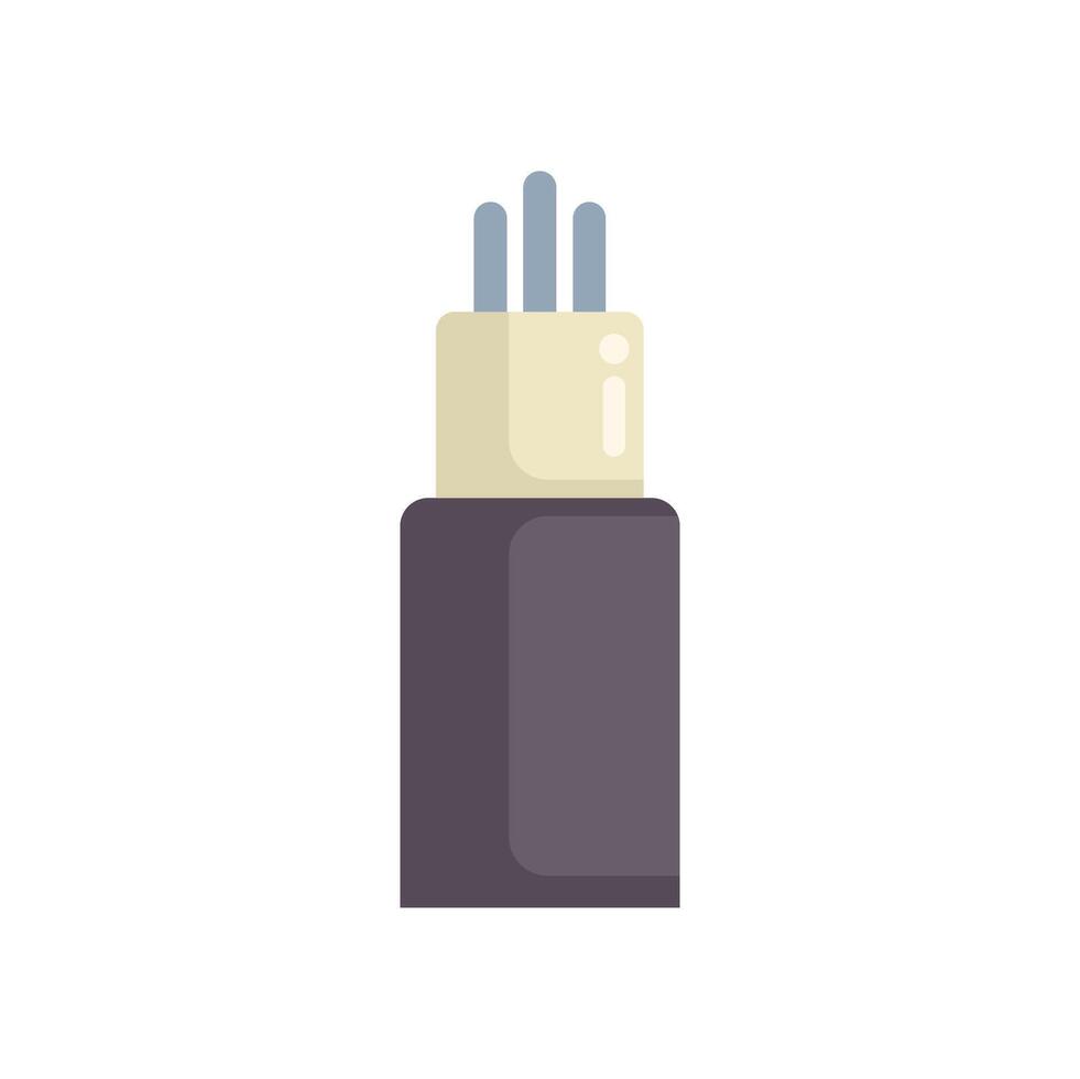 Fiber optic cable transmitting digital data signal icon vector