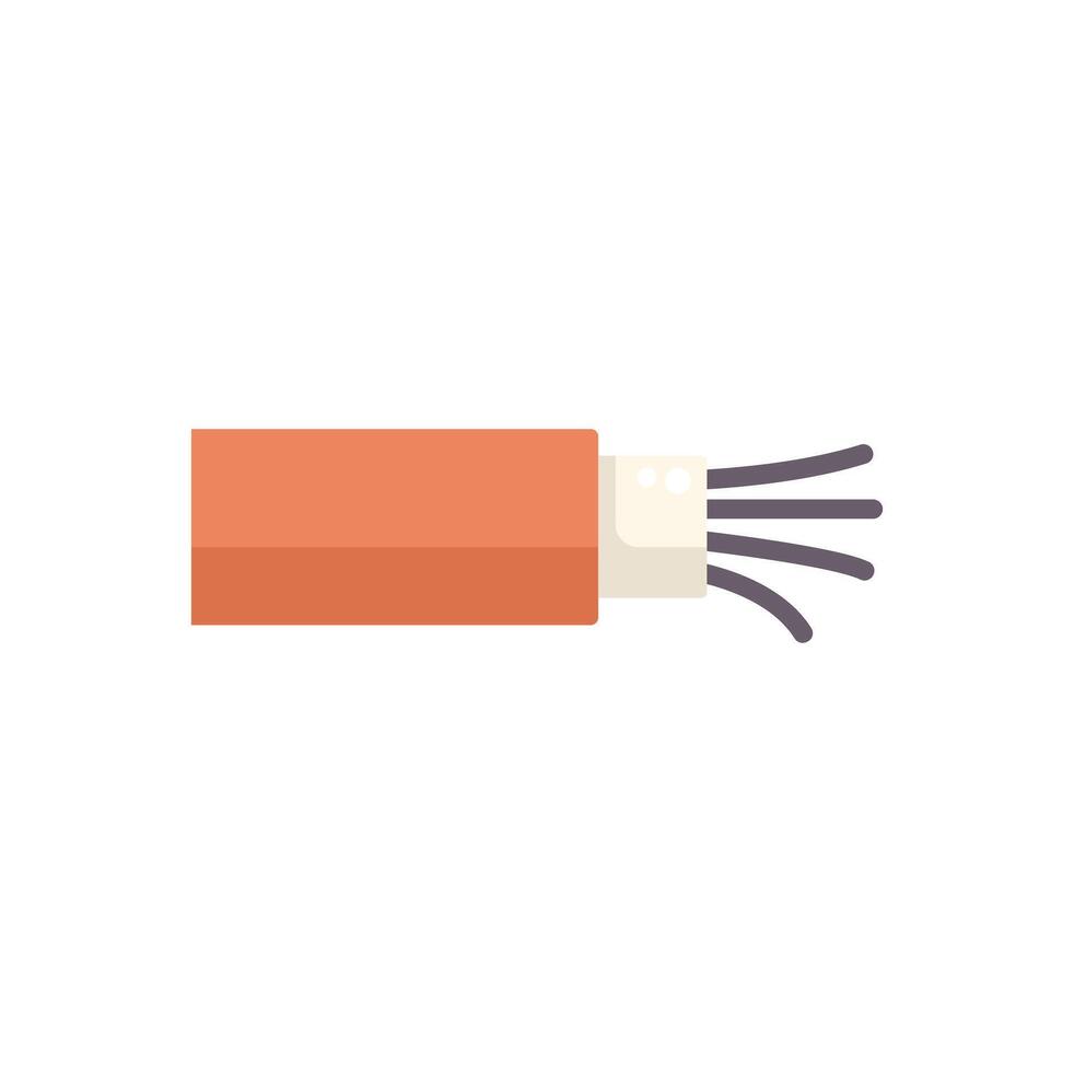 Electric cable connecting showing copper wires connection vector
