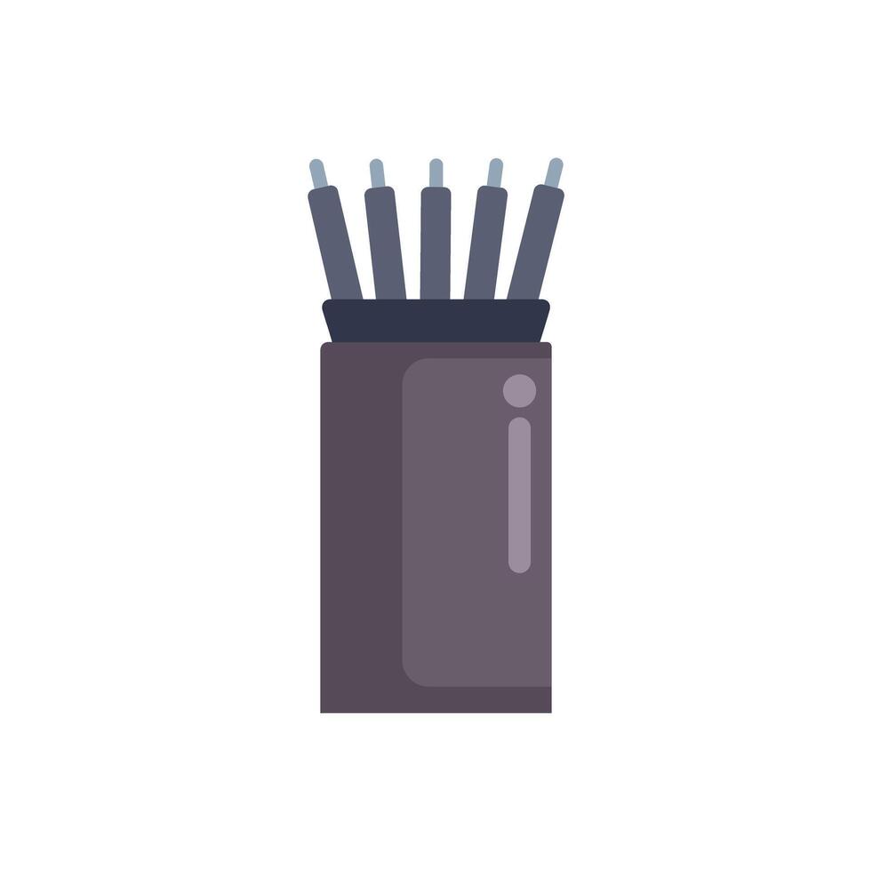 Pencils standing in a cup on white background vector